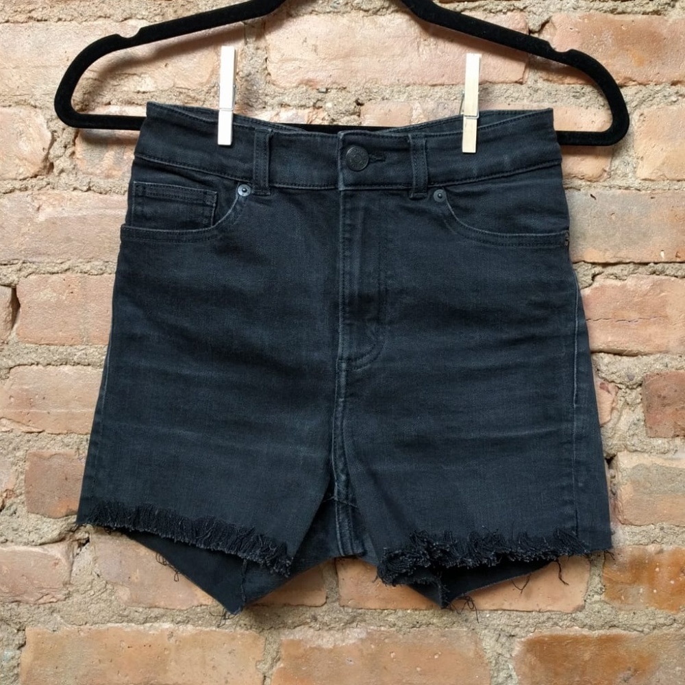 Monki Bum Lifter Stretchy High Waist Black Shorts